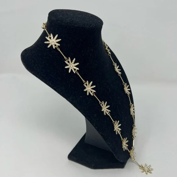 Star Drop Necklace Y Shape Statement Pendant Gold Jewelry Lariat Floral Charm 25 - Picture 3 of 17